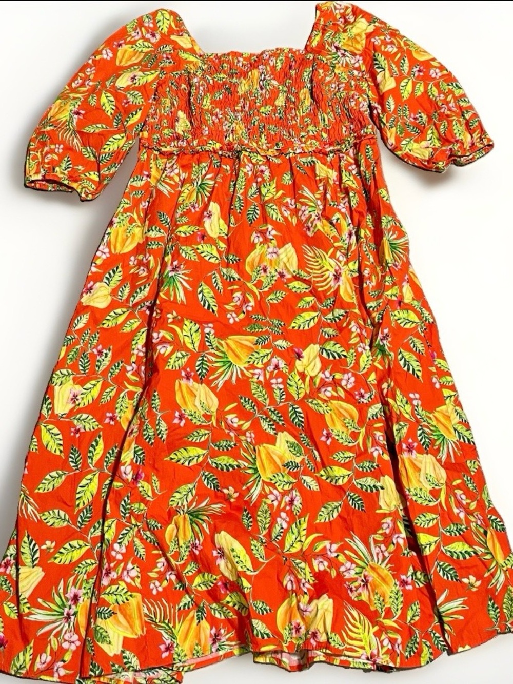 Monsoon Orange Floral Maxi Dress Size 18 - Picture 3 of 5
